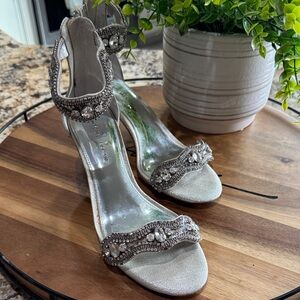 ANTONIO MELANI gorgeous Silver Embellished Heels